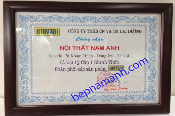 Giấy chứng nhận Bếp Nam Anh